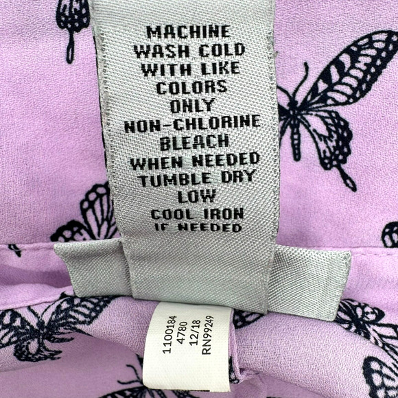 CATHERINES Womens 1X Lavender Purple Butterfly Button Up Collar Blouse Top Shirt - Picture 6 of 9